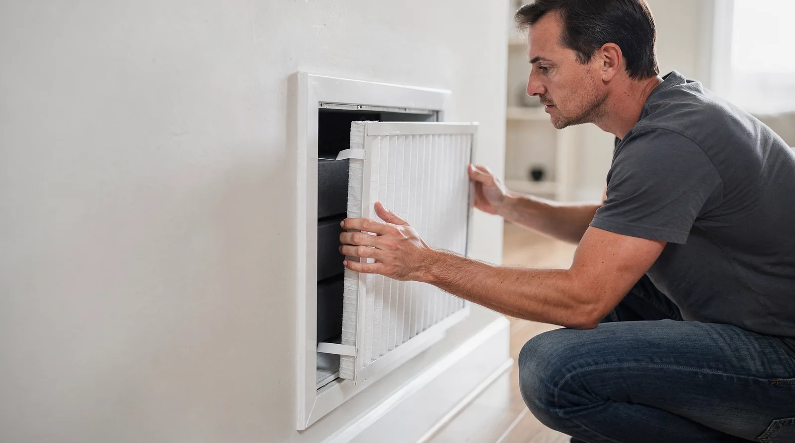 Changing the air filter every 1 to 3 months keeps a central AC unit running